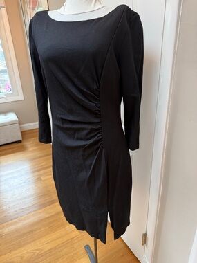 Trina Turk Black Long Sleeve Ruched Sheath Dress size 8